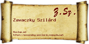 Zavaczky Szilárd névjegykártya