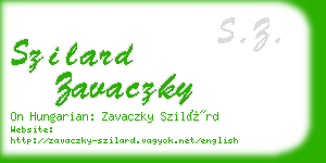 szilard zavaczky business card